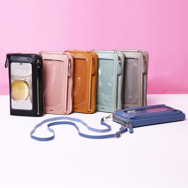 Sac à bandoulière transparent pour téléphone portable, écran tactile, antivol, et portefeuille – Image 3