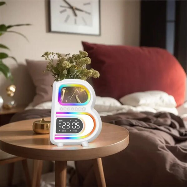 Haut-parleur Bluetooth Barcelone multifonctionnel, musique avec éclairage rythmique et chargeur sans fil pour téléphone – Image 6