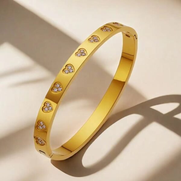Bracelet romantique en acier titane et diamants pour femme – Image 4