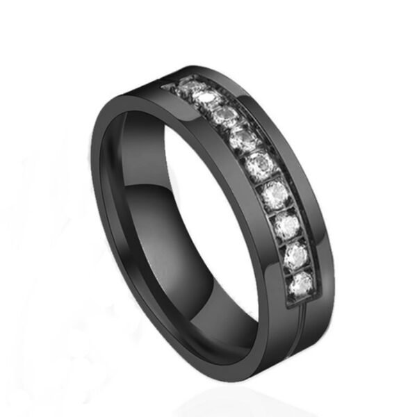 Bague de couple en acier titane et zircon pour homme et Femme, Car line – Image 4