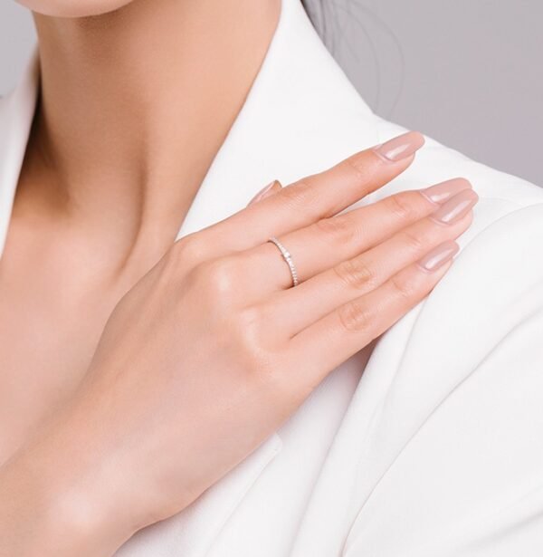 Bague index micro-incrustée en argent sterling S925, bijoux de haute qualité – Image 2