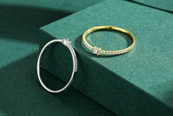 Bague index micro-incrustée en argent sterling S925, bijoux de haute qualité – Image 9