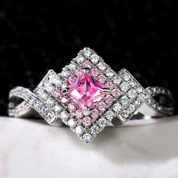 Bague créative en diamant et zircon à enroulement croisé – Image 8