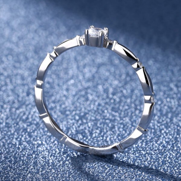 Alliance de mariage en Argent 925 incrusté de pierres précieuses – Image 6