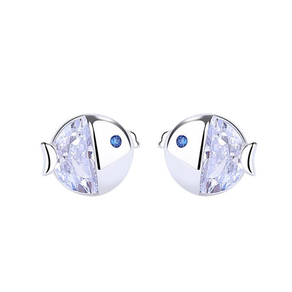 Boucles d'oreilles à tige en argent sterling S925, motif gourami frais et assorti – Image 7