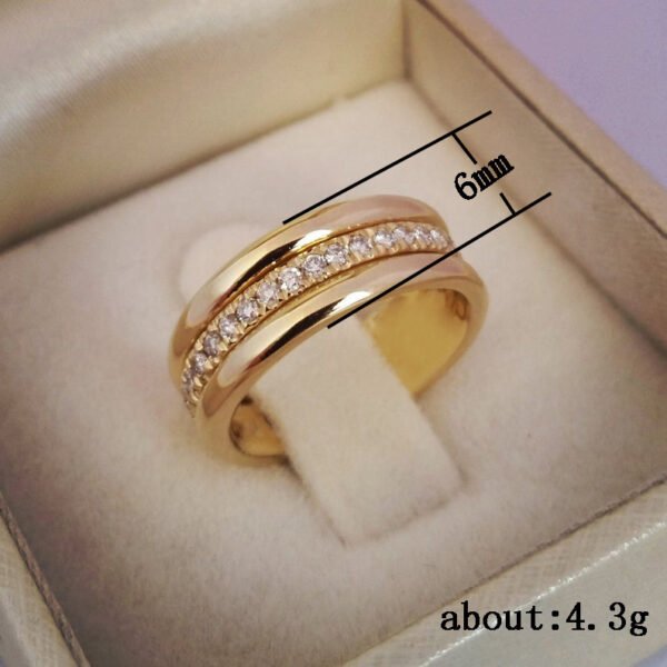 Bague plaquée cuivre avec Zircon incrusté – Image 3