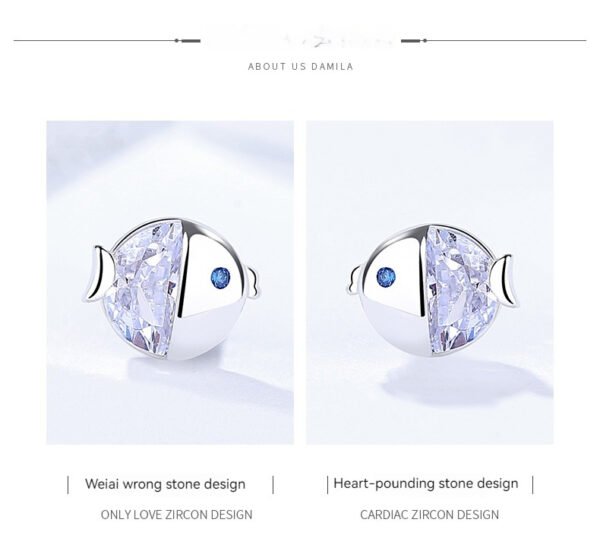 Boucles d'oreilles à tige en argent sterling S925, motif gourami frais et assorti – Image 6