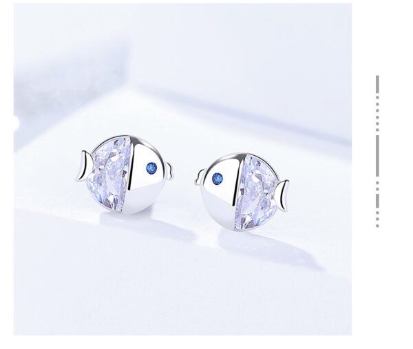 Boucles d'oreilles à tige en argent sterling S925, motif gourami frais et assorti – Image 5