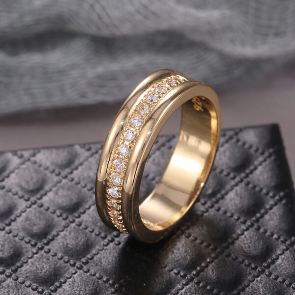 Bague plaquée cuivre avec Zircon incrusté – Image 5