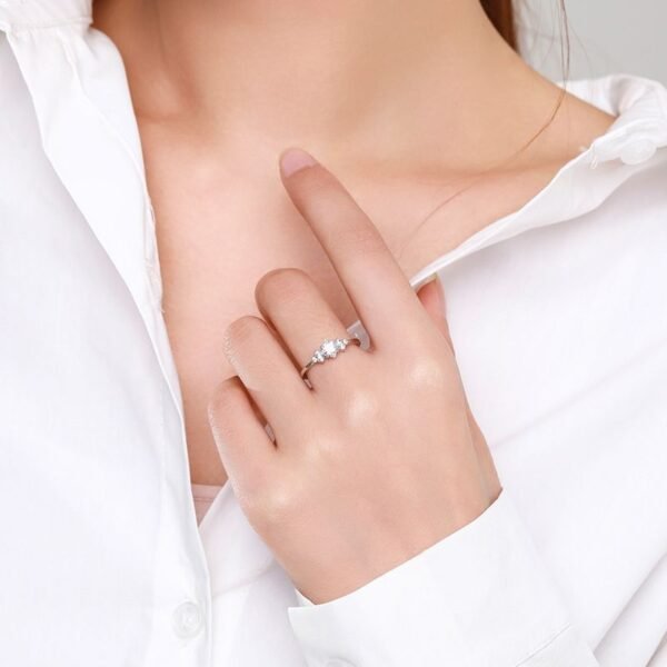 Bague en argent S925 pour femme, style japonais avec zircone cubique – Image 5