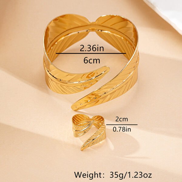 Bracelet ouvert géométrique en alliage pour femme – Image 6