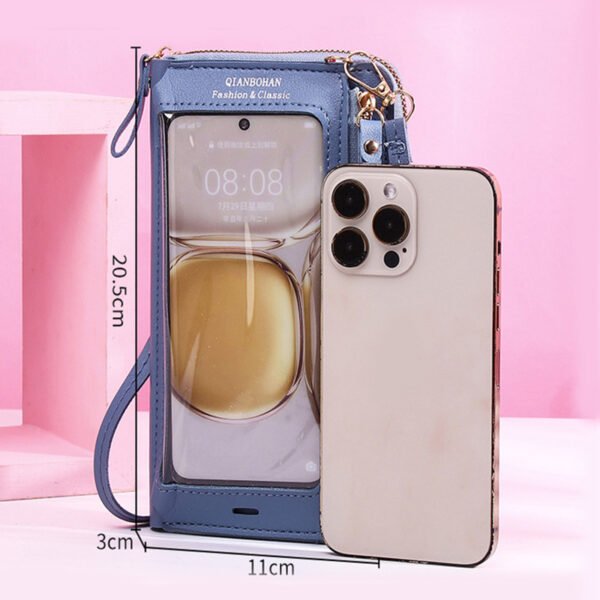 Sac à bandoulière transparent pour téléphone portable, écran tactile, antivol, et portefeuille – Image 4