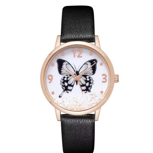 Montre à quartz papillon strass pour femme – Image 2