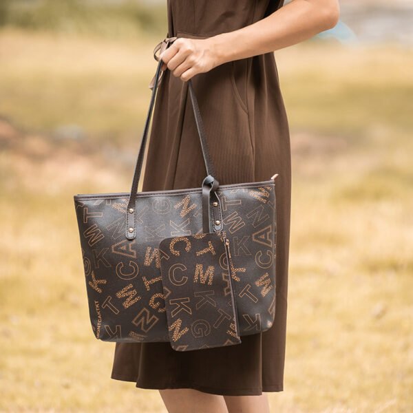 Ensemble de 2 Sacs à main Imprimé Tendance Rétro pour Femme – Grand Format – Image 2