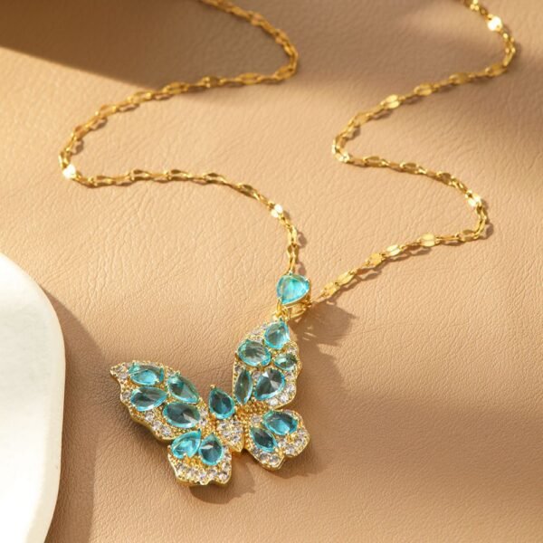 Collier papillon en zircon de luxe abordable pour femme – Image 6