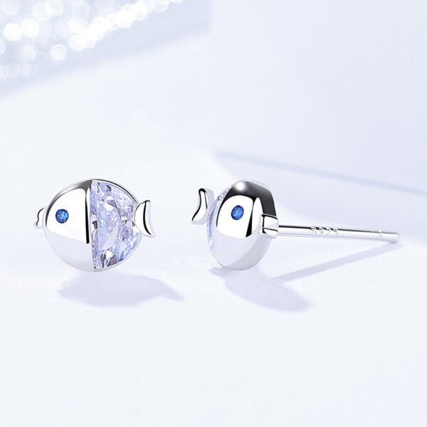 Boucles d'oreilles à tige en argent sterling S925, motif gourami frais et assorti – Image 4