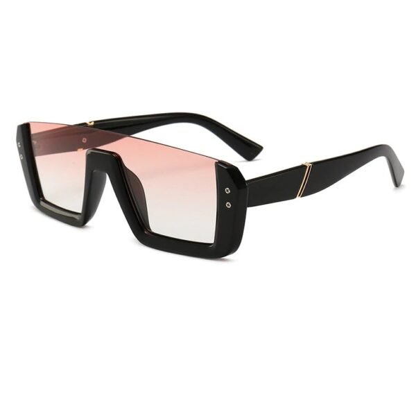 Lunettes de soleil siamoises tendance, monture rouge en filet, demi-monture – Image 2