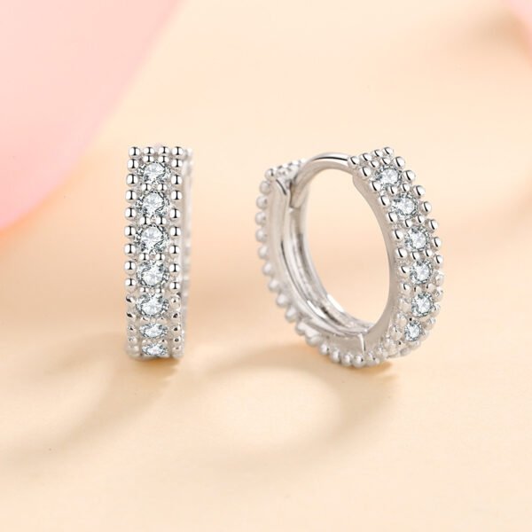 Boucles d'oreilles en argent S925 pour femme, incrustées de moissanite couleur D – Image 3