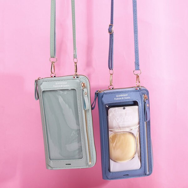 Sac à bandoulière transparent pour téléphone portable, écran tactile, antivol, et portefeuille – Image 2