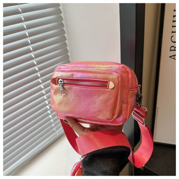 Petit sac à bandoulière carré simple et décontracté, style occidental, larges bretelles – Image 10