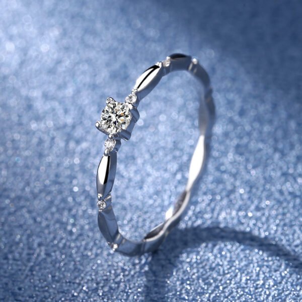 Alliance de mariage en Argent 925 incrusté de pierres précieuses – Image 4