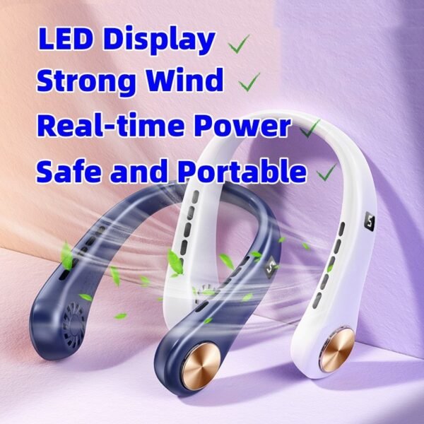 Mini ventilateur de cou portable sans pales, rechargeable, pour pour l'été