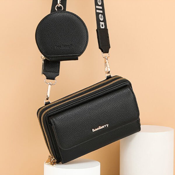 Lot de 2 sacs bandoulière texture litchi pour téléphone portable, avec petit porte-monnaie – Image 9