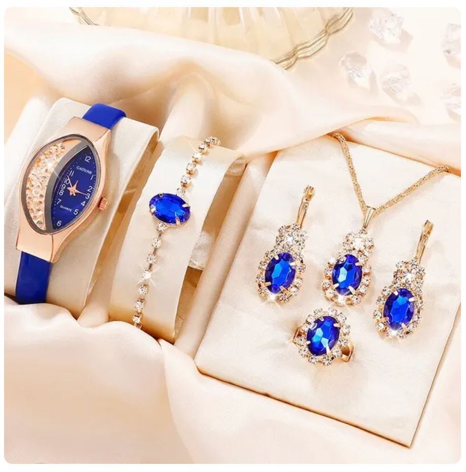 Montre tendance, cadeau, montre à quartz, collier, bracelet, bague, boucles d'oreilles – Image 9