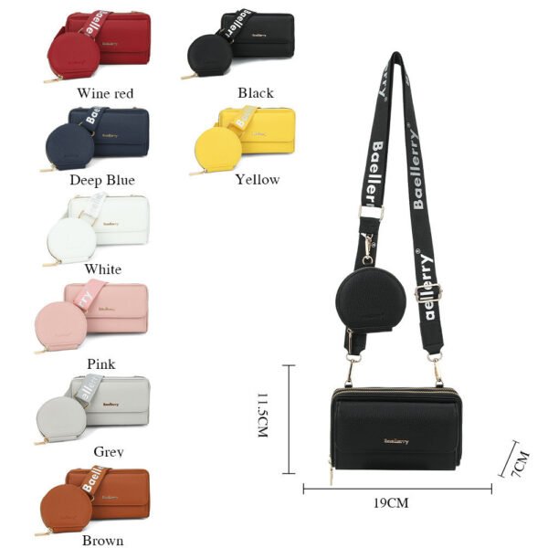 Lot de 2 sacs bandoulière texture litchi pour téléphone portable, avec petit porte-monnaie – Image 8