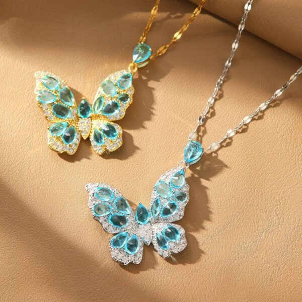 Collier papillon en zircon de luxe abordable pour femme – Image 5