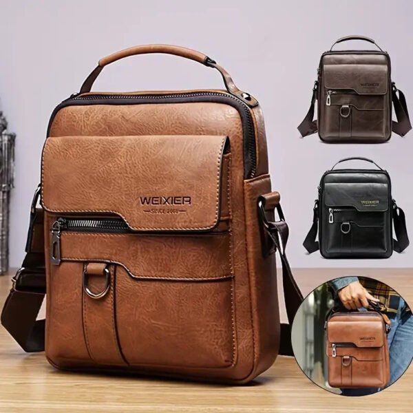 Sac messager tendance pour homme, sac à bandoulière en cuir synthétique, idéal pour les vacances