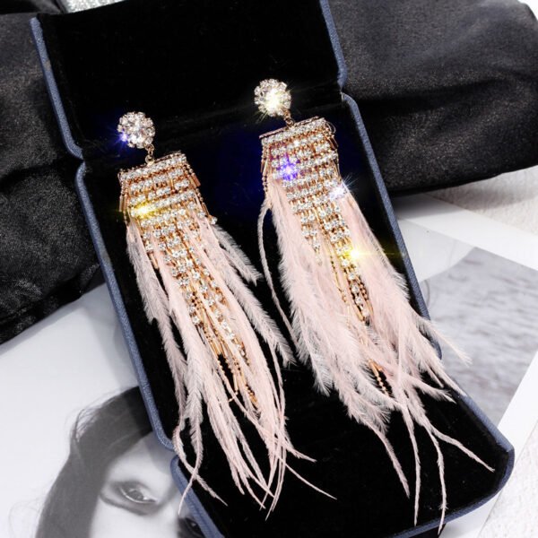 Boucles d'oreilles en plaqué or avec plumes – Image 7