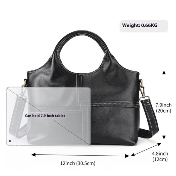 Sac à main en cuir véritable pour femme – Image 5