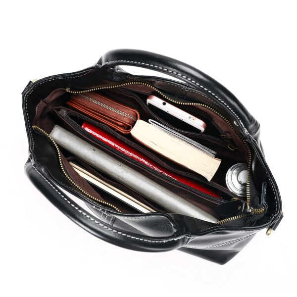 Sac à main en cuir véritable pour femme – Image 2