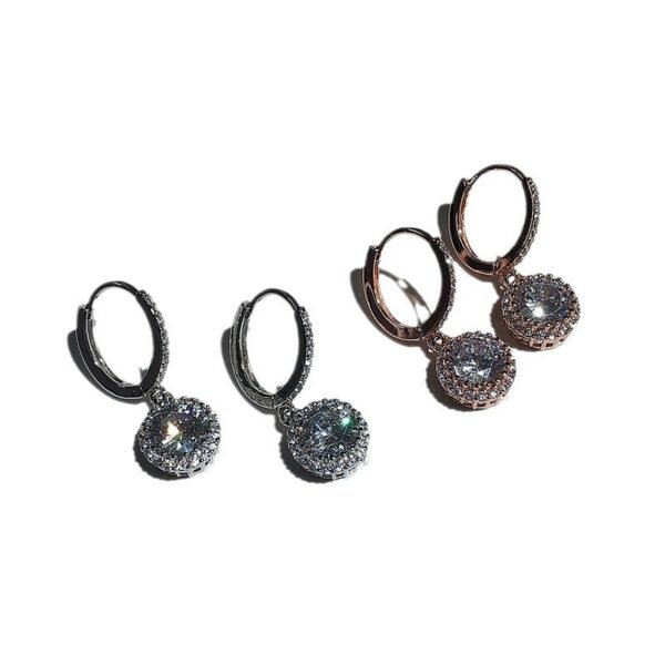 Boucles d'oreilles fleur Temperament Fire cristaux colorés 2 carats – Image 3