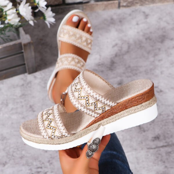 Sandales tissées à motif ondulé tendance pour femmes – Image 5