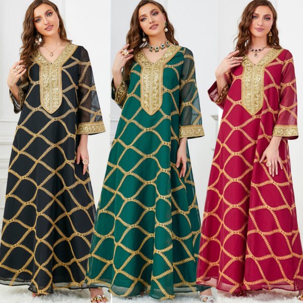 Belle robe à manches longues pour femme