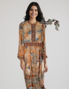 Robe longue marrons